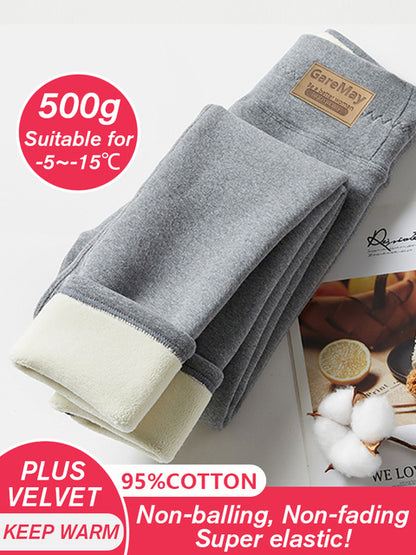 Women's Thick Velvet Winter Leggings - High-Waist Thermal Warm
