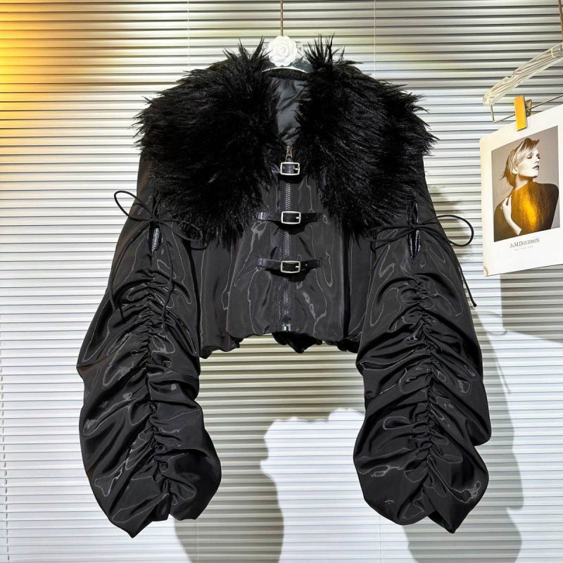 Luxe Fur Collar Quilted Down Jacket - Statement Winter Coat