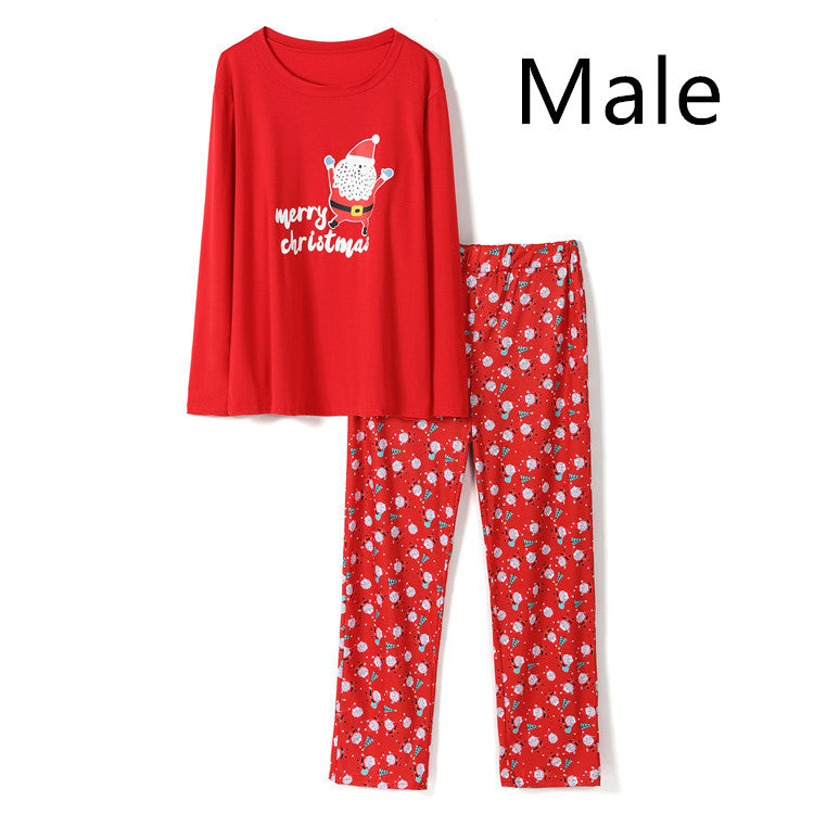 Christmas Family Pajama Set - Two-Piece Red Polyester Sleepwear