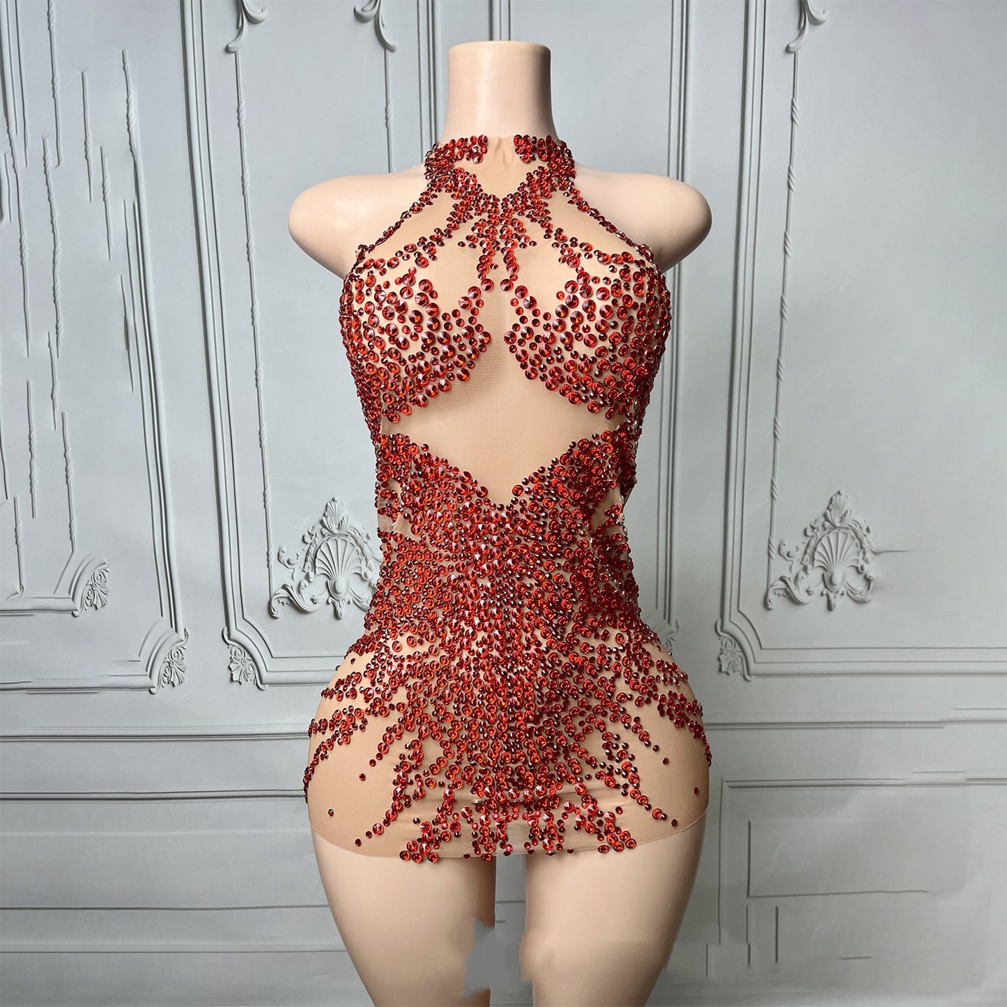 Women's Sequined Cocktail Dress - Sleeveless Bodycon Mini Dress