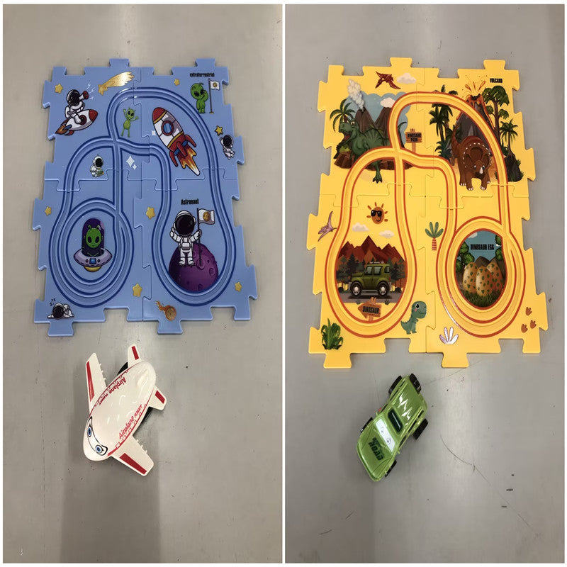DIY Electric Track Puzzle - Automatic Rail Car Building Set for Kids Educational Play