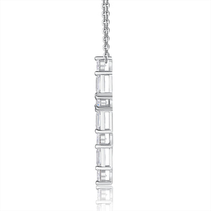 Moissanite Pendant Necklace - S925 Silver Platinum Plated with Chain