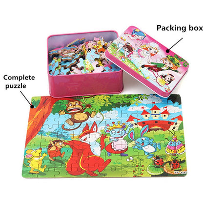 Kids Wooden Jigsaw Puzzle Toy - Educational Animal & Theme Designs for Ages 3+