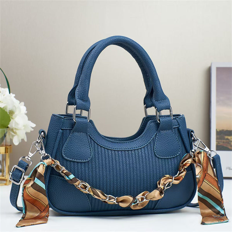 Braided Chain Crossbody Handbag - Luxury Handmade Women's Shoulder Bag