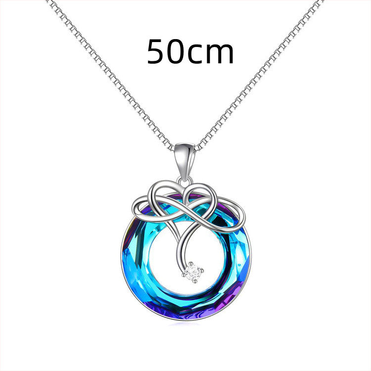Crystal Necklace and Earrings Set - Gold-Plated Geometric Jewelry with Water Wave Chain