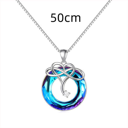 Crystal Necklace and Earrings Set - Gold-Plated Geometric Jewelry with Water Wave Chain