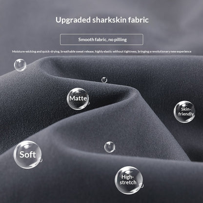 Women's Shark Pattern Cropped Activewear Pants - High Waist Mesh Pocket Leggings