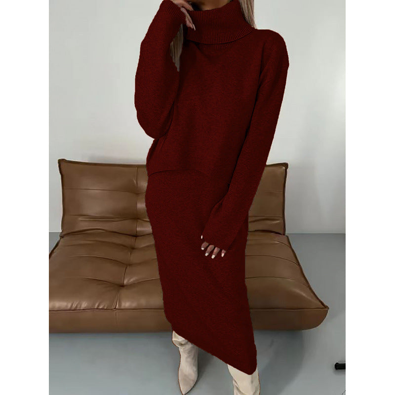 Turtleneck Sweater & Sleeveless Dress Set - 2-Piece Winter Outfit