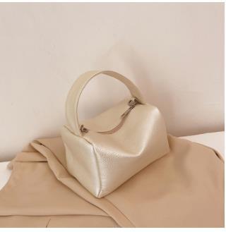 PU Leather Chain Handbag - Solid Color Horizontal Square Bag