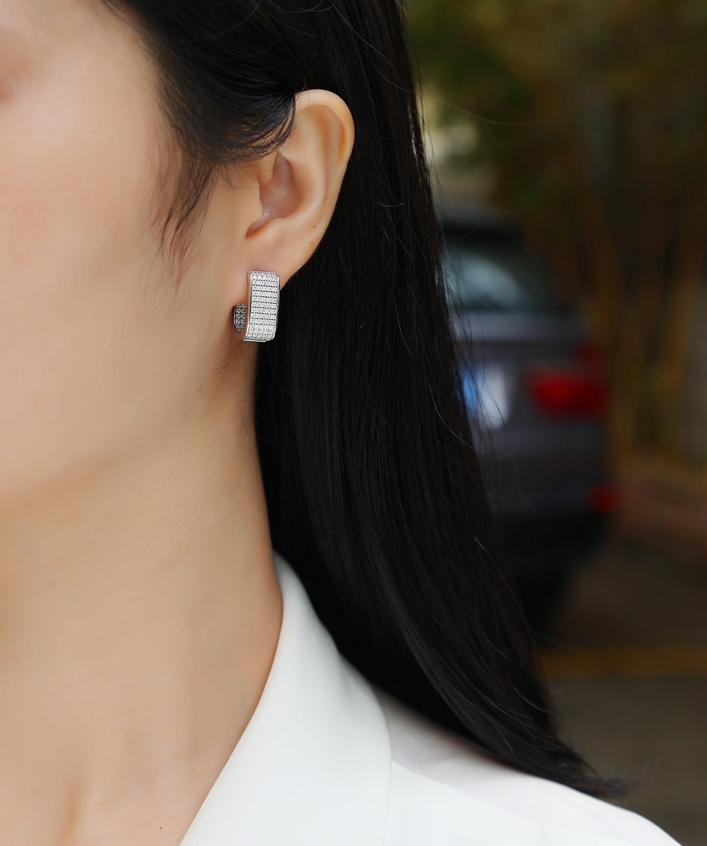 Moissanite Stud Earrings - S925 Silver Platinum-Plated with GRA Certificate