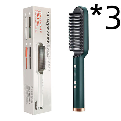 2-in-1 Hair Straightener & Curling Comb | Tourmaline Ceramic | Negative Ion Electric Hair Brush