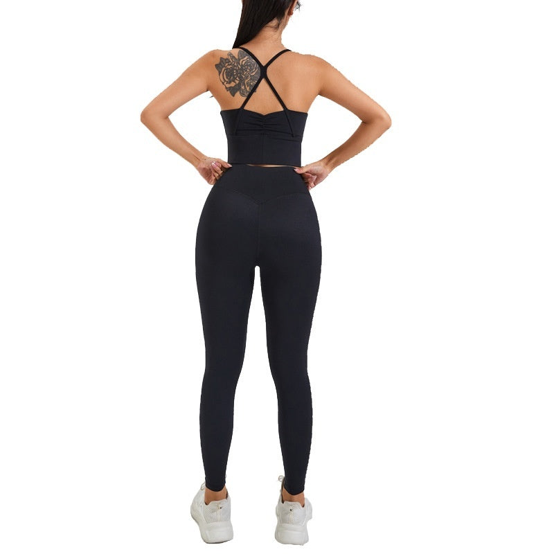 Women's Yoga Sports Bra and Leggings Set - Breathable Activewear