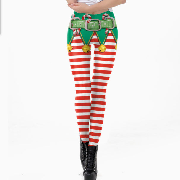 3D Printed High-Waist Yoga Leggings - Women's Full-Length Athletic Pants