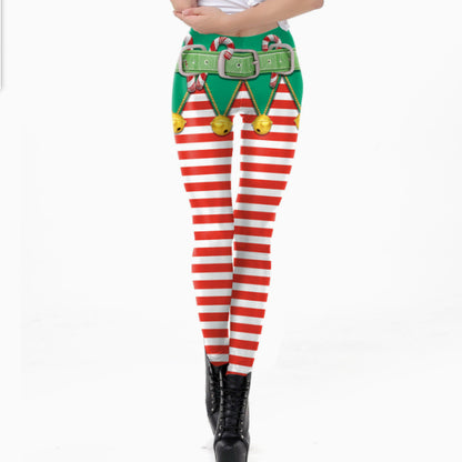 3D Printed High-Waist Yoga Leggings - Women's Full-Length Athletic Pants