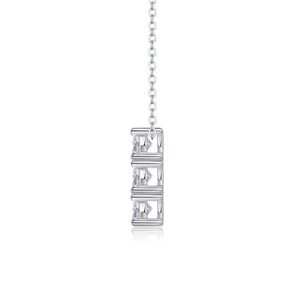 0.5 Carat Moissanite Circle Pendant Necklace - S925 Silver Platinum Plated Light Luxury Jewelry