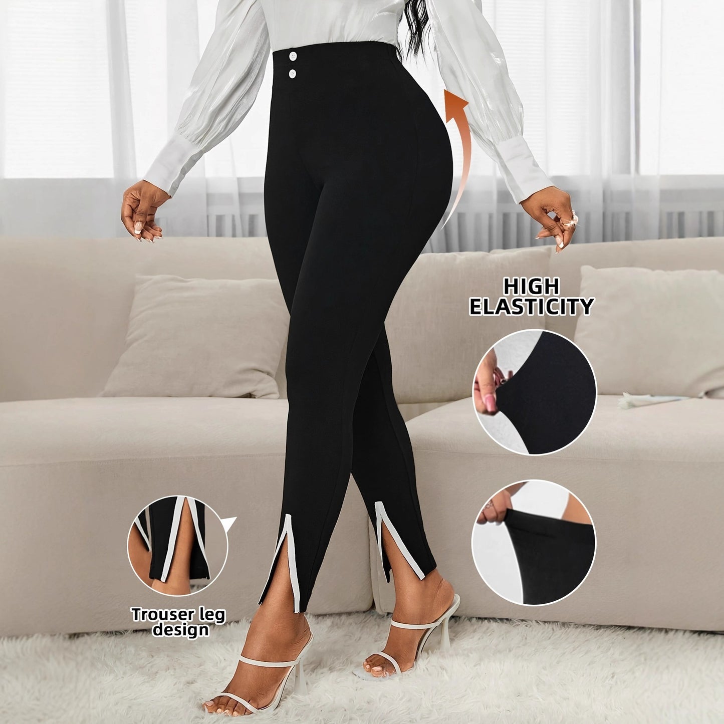 Women's Elegant Slim-Fit Chenille Pants - Professional Commuter Trousers