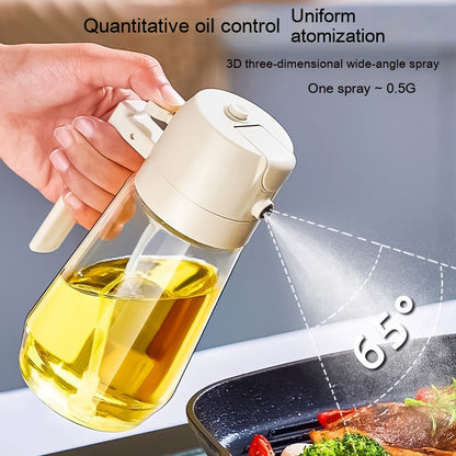Olive Oil Sprayer Dispenser - 470ml Glass 2-in-1 Spray & Pour Bottle