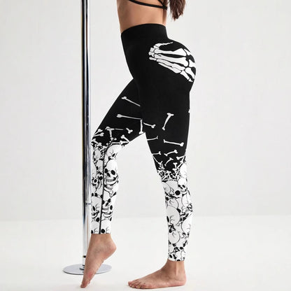 High-Waist Shaping Yoga Pants - Printed Casual Leggings
