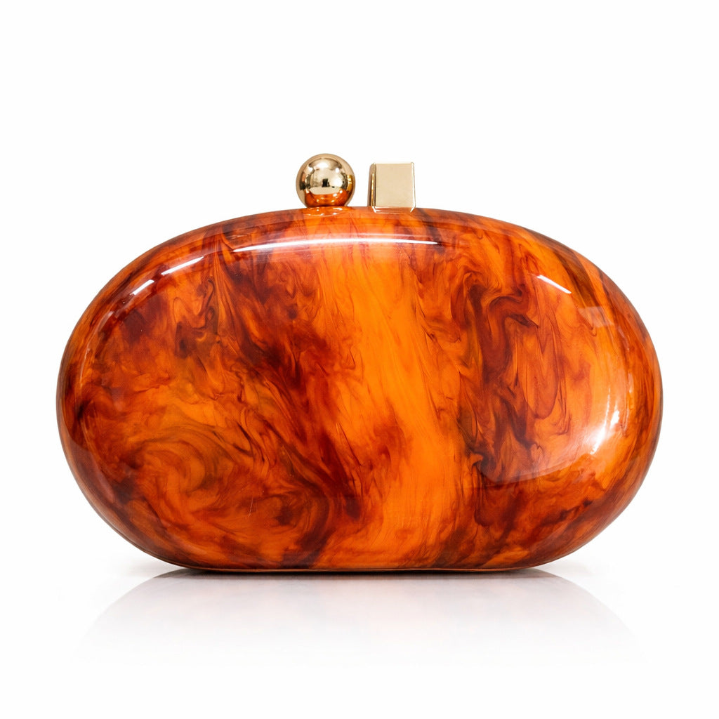 Shell-Shaped Acrylic Crossbody Bag - Sequin Detail Fashion Handbag