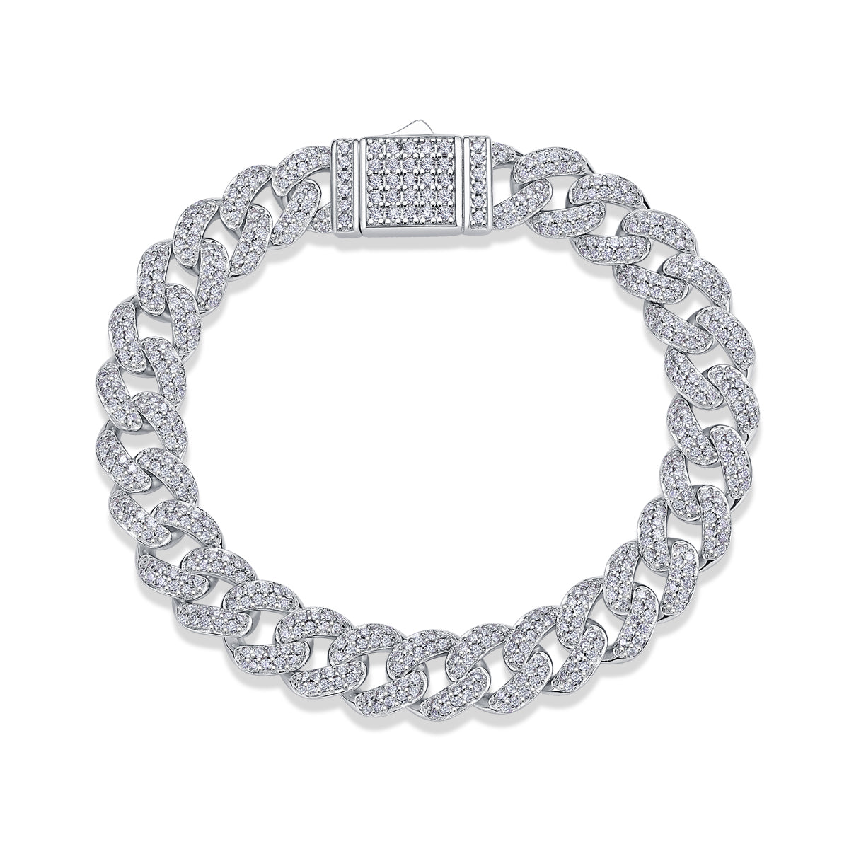 Red Glow Orange Light Moissanite Bracelet Set - S925 Silver Platinum Plated Jewelry