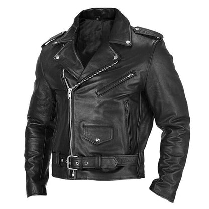 Unisex Motorcycle Leather Jacket - Spring Autumn Riding Coat