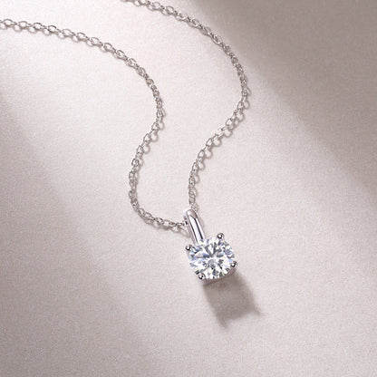 1 Carat Moissanite Necklace Pendant Set - S925 Silver with Platinum Plating