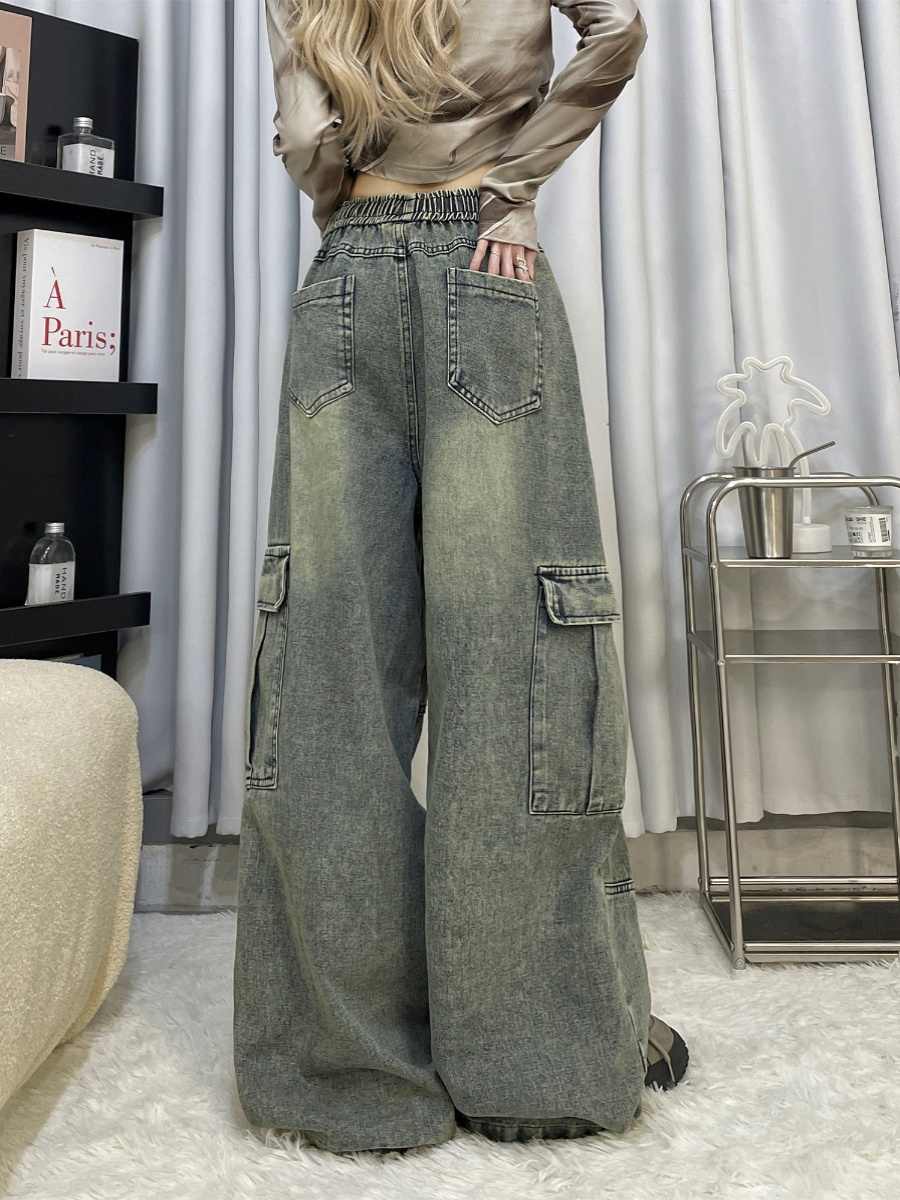 Women's American Retro Wide-Leg Jeans - High Waist Denim Pants