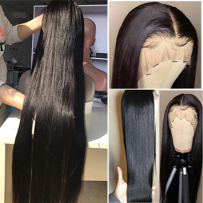 13x4 Lace Front Human Hair Wig - Natural Texture with Forehead Lace