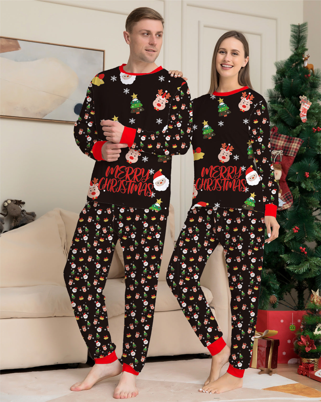 Family Matching Christmas Pajamas - Cotton Holiday Sleepwear Set