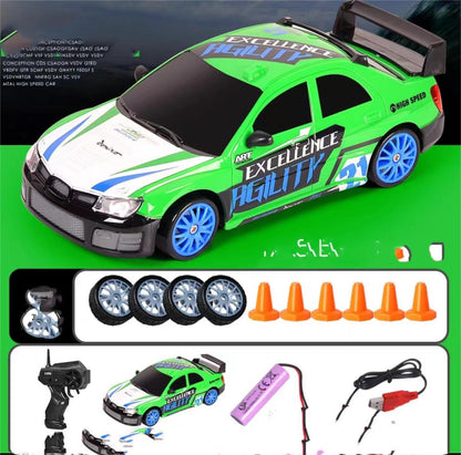 RC Drift Car 1:24 Scale - 2.4GHz 4WD Remote Control Racing Car with Lights