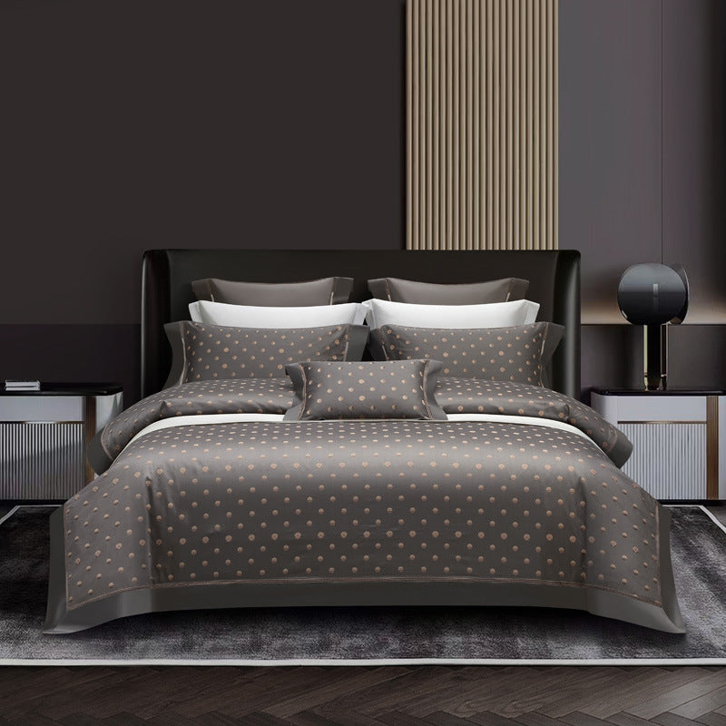 Premium Long-Staple Cotton Jacquard 4-Piece Bedding Set - European Style