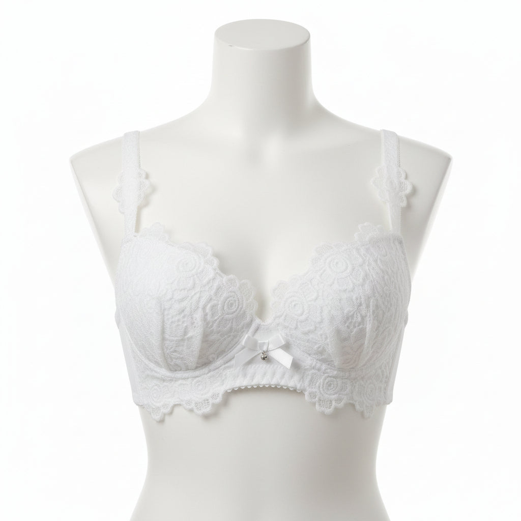 Deep V Plunge Bra - Gathered Design Underwire Support