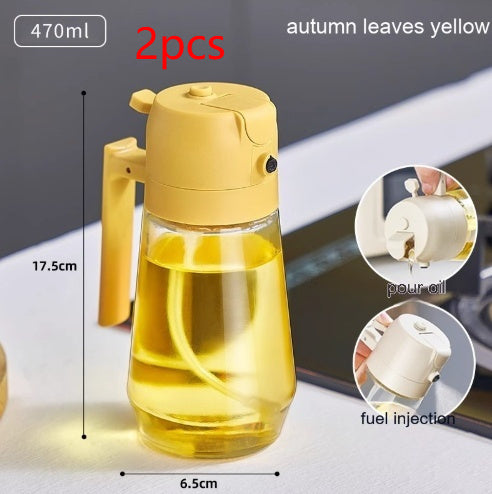 Olive Oil Sprayer Dispenser - 470ml Glass 2-in-1 Spray & Pour Bottle