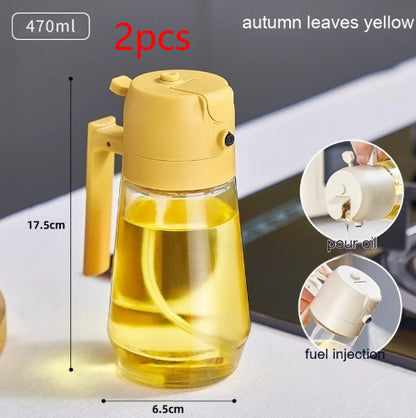 Olive Oil Sprayer Dispenser - 470ml Glass 2-in-1 Spray & Pour Bottle