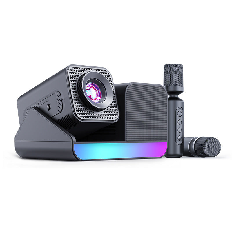 HD Karaoke Projector with Microphone - 1080P Home Theater Projector