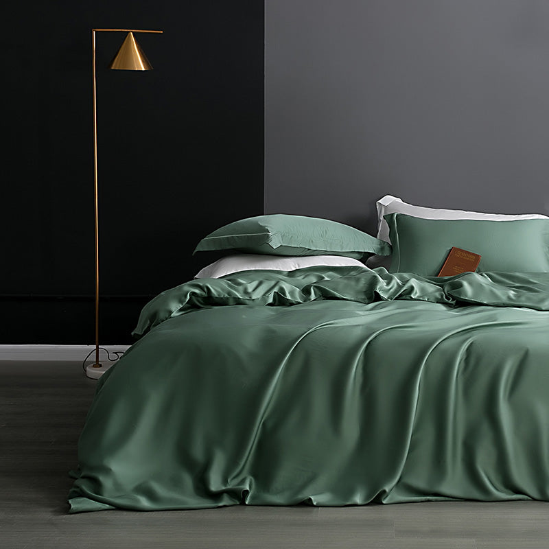 Tencel Duvet Cover Set - 80 Double-Sided Solid Color Bedding Collection