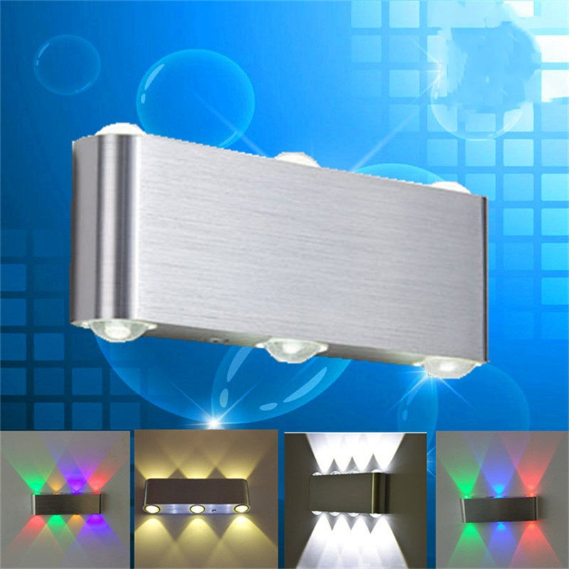 Modern LED Aluminum Rectangular Wall Lamp - Energy-Efficient Bedroom Lighting with 7 Color Options
