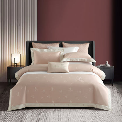 Premium Long-Staple Cotton Jacquard 4-Piece Bedding Set - European Style