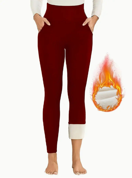 Women's Fleece Lined Sports Leggings - High Waist Thermal Activewear