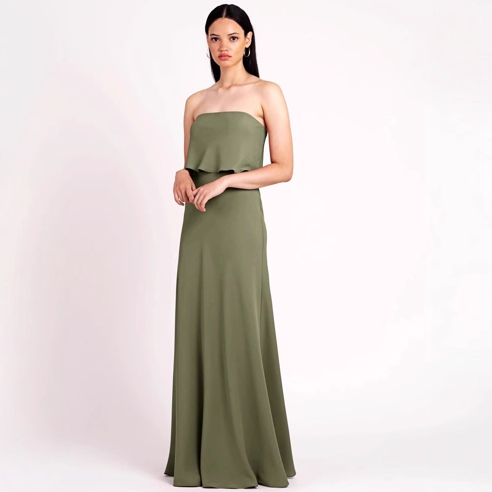 Women's Sleeveless Maxi Dress - Grass Green Polyester Long Dress, US Sizes 2-26W