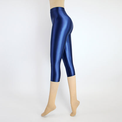 High Waist Cropped Sports Leggings - Stretch Activewear Capris