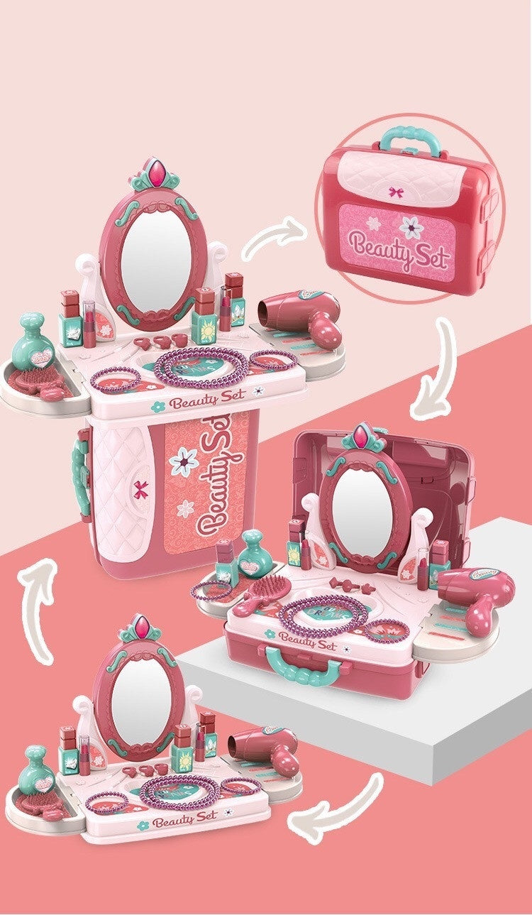 Kids Role Play Toy Set with Handbag – Kitchen, Tools, Makeup & More
