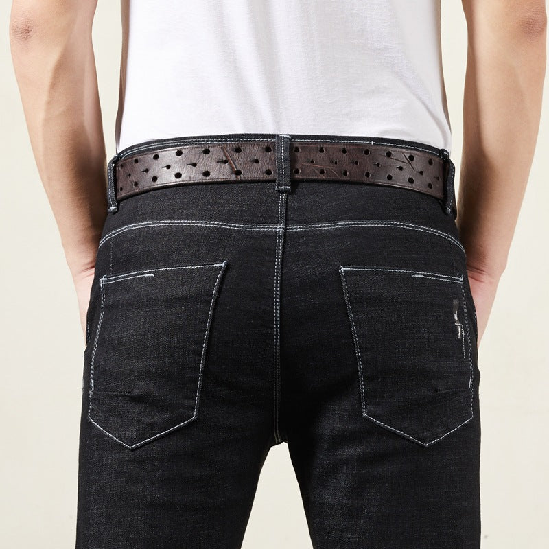 Men's Genuine Leather Cowhide Belt - Retro Copper Buckle Jeans Belt