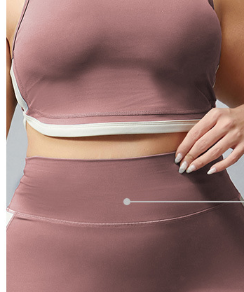 Women's Contrast Color Sports Set - Quick Dry Activewear