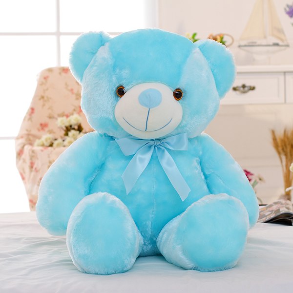 LED Light-Up Teddy Bear - Color-Changing Plush Toy with 7 Glowing Colors