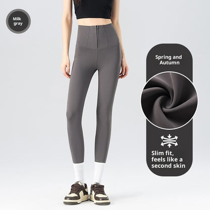 Women's Shark Pattern Fleece Lined Pants - High Waist Thermal Winter Trousers