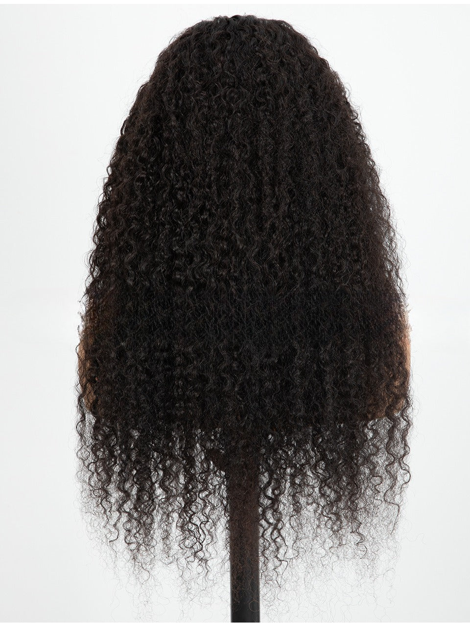 Long Black Curly Lace Front Wig - Small Curls Fluffy Style