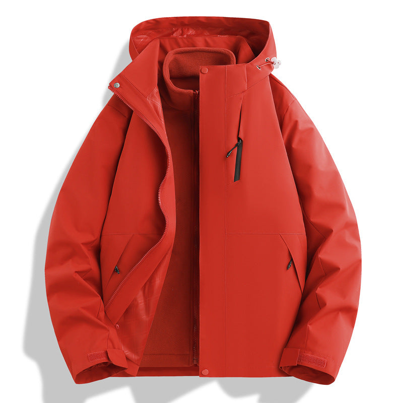 Three-in-One Fleece-Lined Thick Coat for Couples