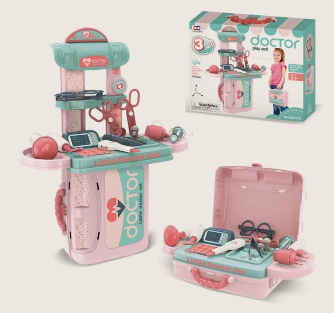 Kids Role Play Toy Set with Handbag – Kitchen, Tools, Makeup & More