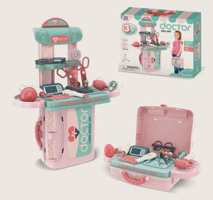 Kids Role Play Toy Set with Handbag – Kitchen, Tools, Makeup & More